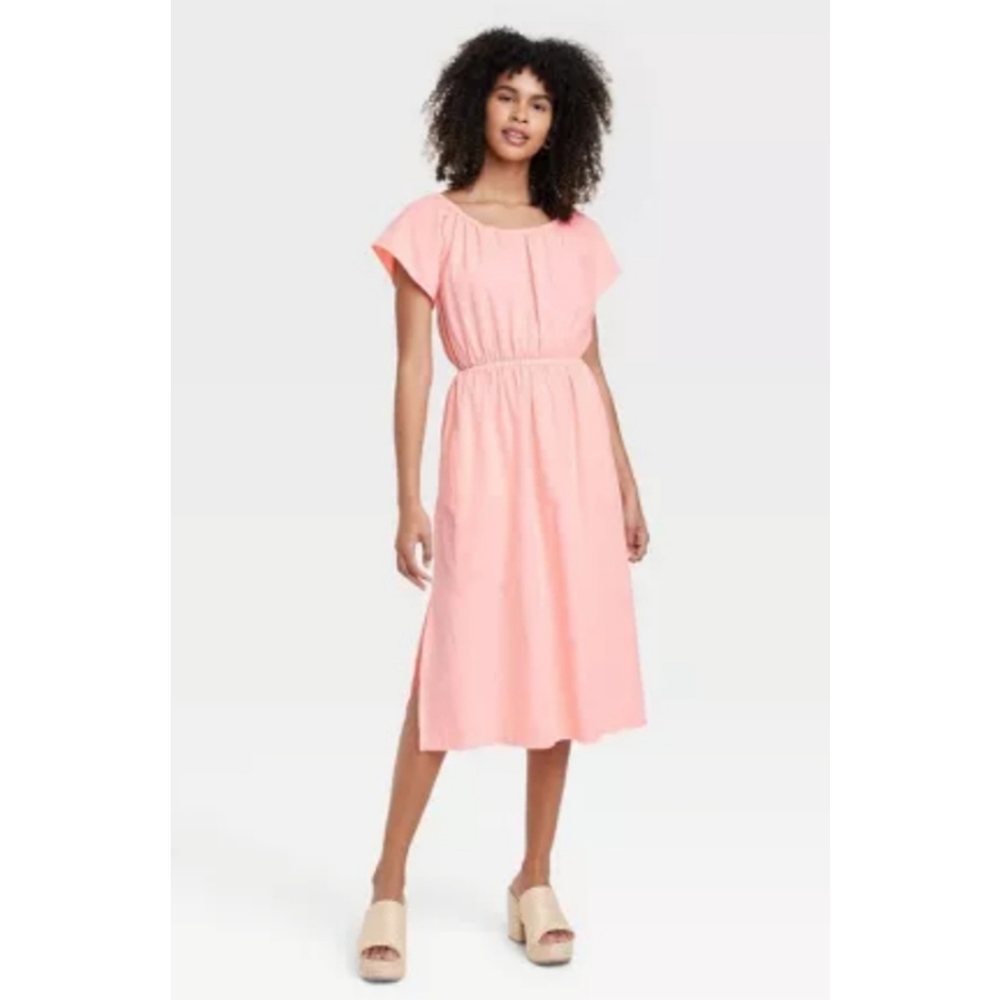 Universal Thread NEW Short Sleeve Cut Out Back Dress Pink XS